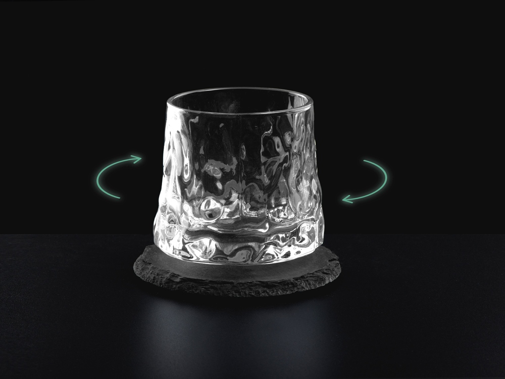 Вращающийся бокал для виски на сланцевом костере «Bromo»