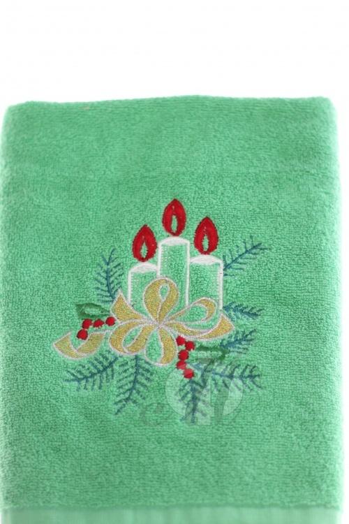 Вышивка на полотенцах логотип Новогодняя тема